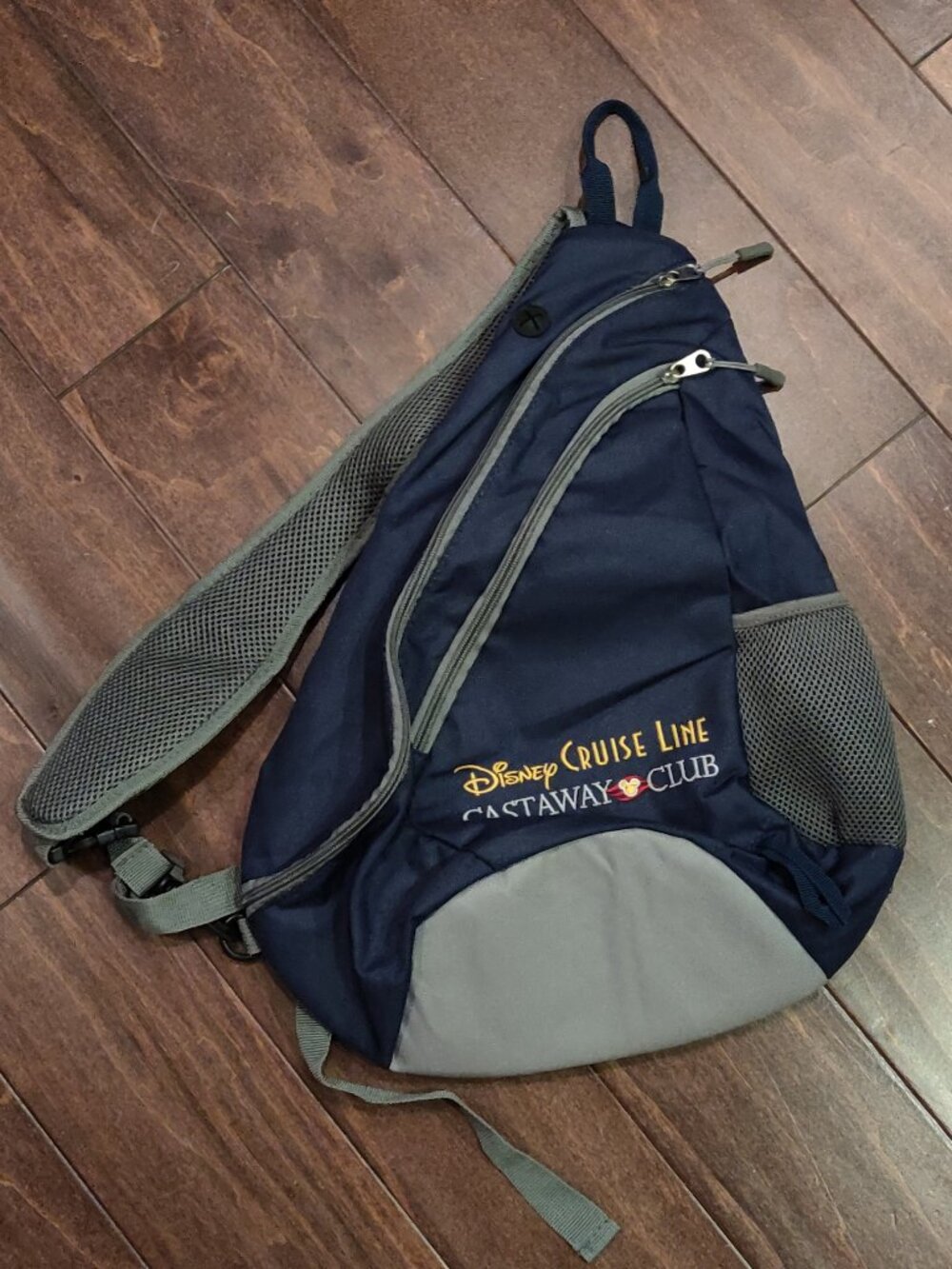 Disney Cruise Line Castaway Club Navy Blue Sling Back Pack NEW